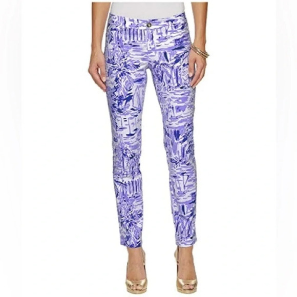 Lilly Pulitzer Pants - LILLY Pulitzer, Kelly Skinny Ankle Pants-lilac verben Rock the dock, 4